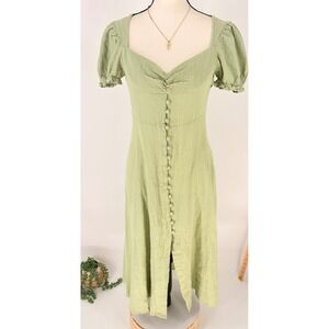 Elegant Green Button-Down Dress